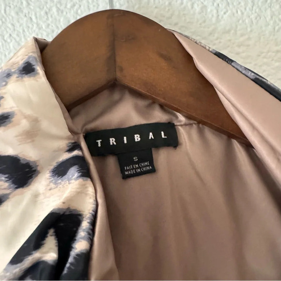 Tribal NEW Leopard Print Reversible Puffer Gorpcore Vest Boho Casual Chic Small - Picture 5 of 12